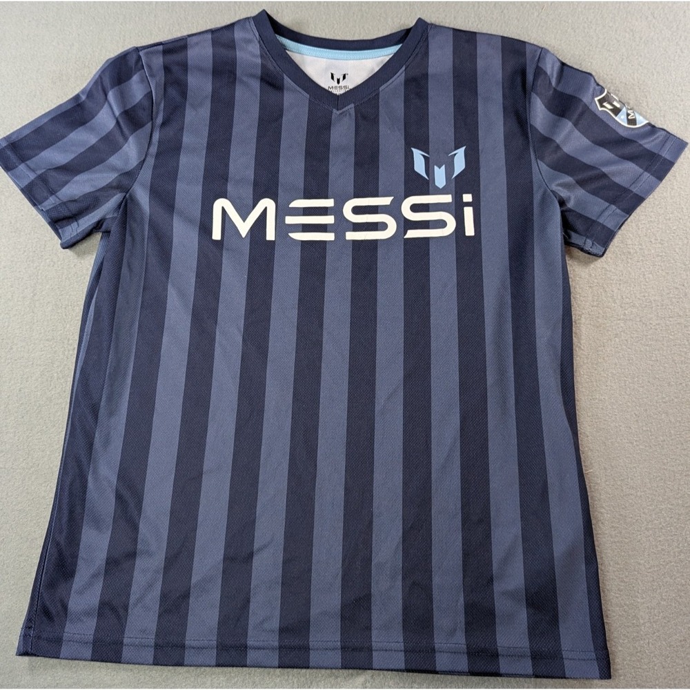 Messi Collection‎ Kids M5028FSTZA-410 Soccer Jersey Shirt Size 14/16 Navy Blue